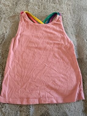 Mini Boden Pink Tank Top with Rainbow Straps